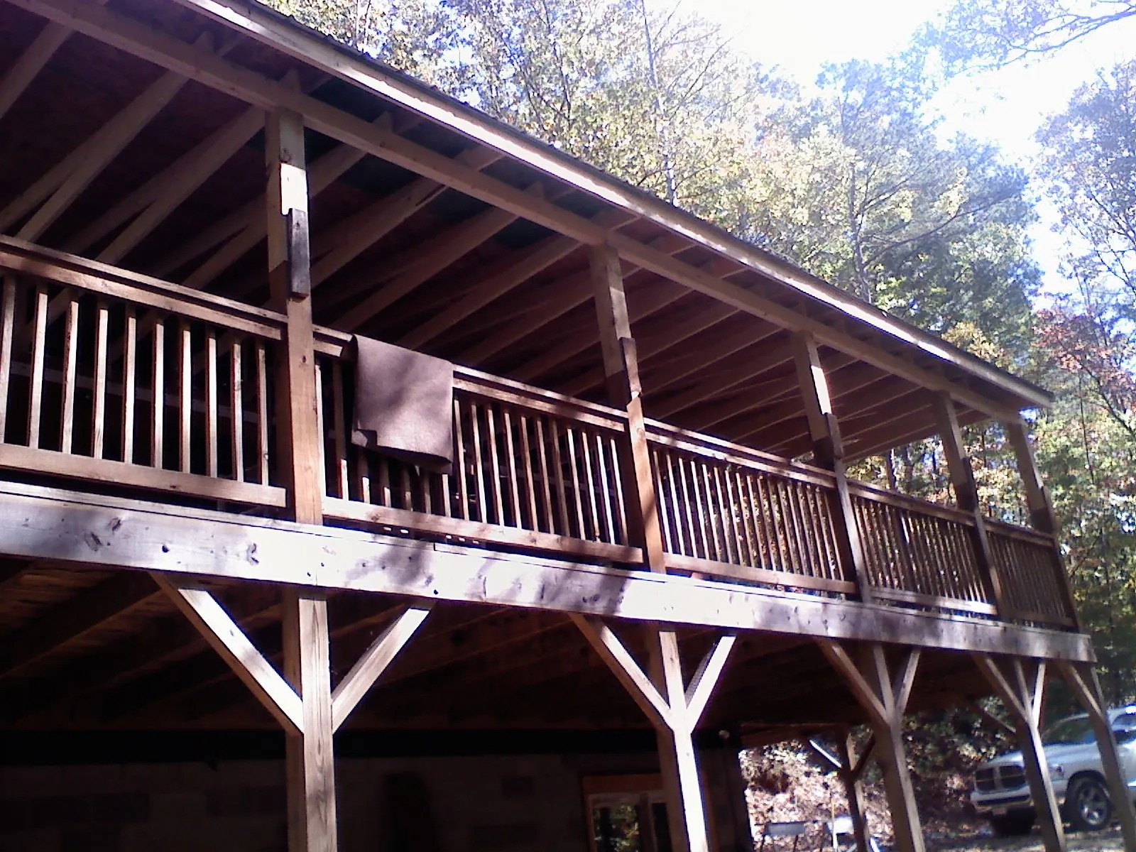 Timber framing under a new elevated porch and deck — Roof Leak Repair in Fort Branch by Roofing Brothers